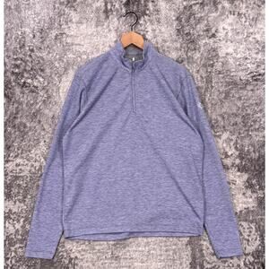 Johnnie O 1/4 Zip Shirt Medium Mens Heather Blue Striped Performance Golf